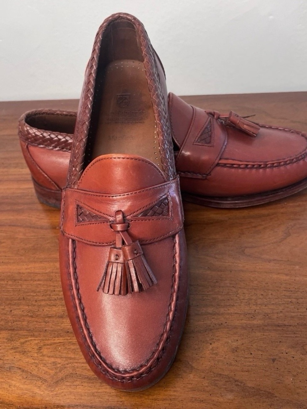 Allen Edmonds Maxfield  Men's Size 10 3E Tassel Loafers in Cognac Brown
